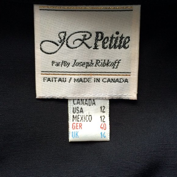 Joseph Ribkoff Petite Short Sleeve Black Jacket Sz 12 Peekaboo Back White Button - Picture 5 of 6